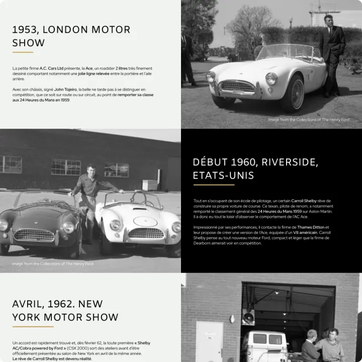 Capture d'écran de la page la légende Shelby du site Gentleman Car